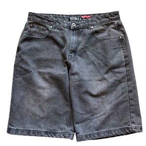 Y2K Kayden K Black Denim Jean‎ Shorts Jorts Loose Fit Baggy 36